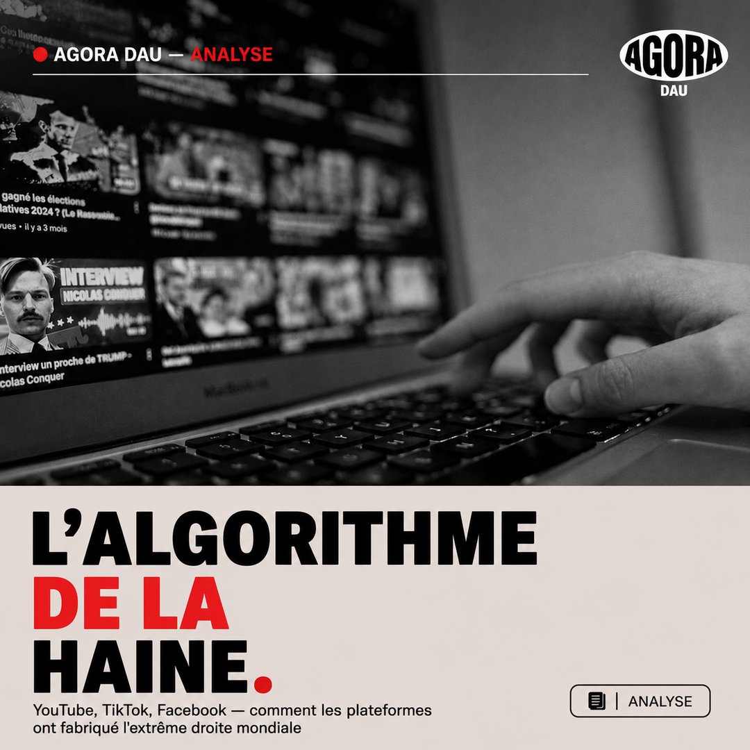L'algorithme de la haine : YouTube, TikTok, Facebook — analyse à venir d'Agora Dau